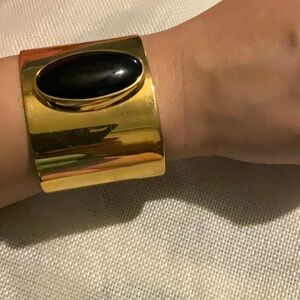 Gold tone Monet marked cuff bracelet